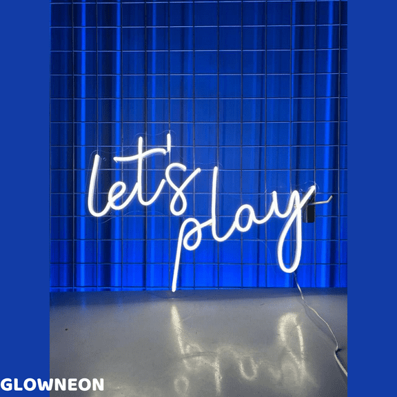 Glowneon Let's Play Neon Sign, Let's Play Led Sign, Kid Playroom Sign