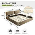 thumbnail image 2 of King Size Bed Frame with Adjustable Headboard, Chenille Upholstered Cloud Platform Bed Frame, Wide Solid Wood Slats & Metal, No Box Spring Needed, Camel, 2 of 11