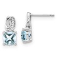 thumbnail image 4 of Auriga Fine Jewelry 925 Sterling Silver Aquamarine & Diamond Drop Earrings for Women, 4 of 6