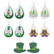 thumbnail image 1 of 5 pares de pendientes de forma de lágrima de mujer de cuero Pendientes del Día de San Patricio, 1 of 6