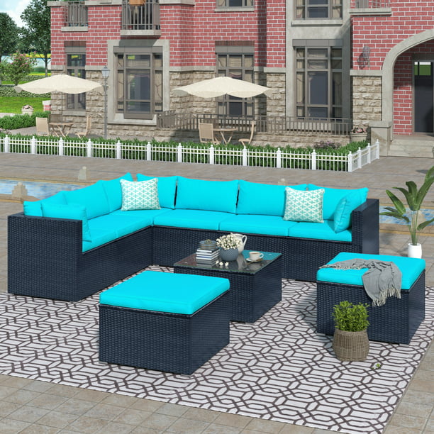 Pe Rattan Wicker Sectional Sofa Sets, Modern Modular Outdoor Furniture
