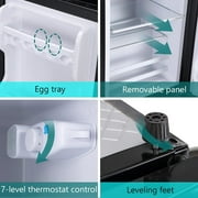 GGTB 3.0 Cu.ft Compact Refrigerator with Freezer, 2 Door Mini Fridge for Apartment Dorm Office, Silver