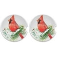 thumbnail image 3 of FREEAMG Car Coasters 2 Pcs Bird Cardinal Winter Christmas Ceramic Drink Coaster for Cup Holder, 3 of 6
