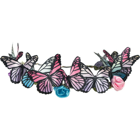 Suit Yourself Butterfly Headwreath for Adults, Measures 7 1/2 Inches, Fabric and Wire Accessory Features Flowers