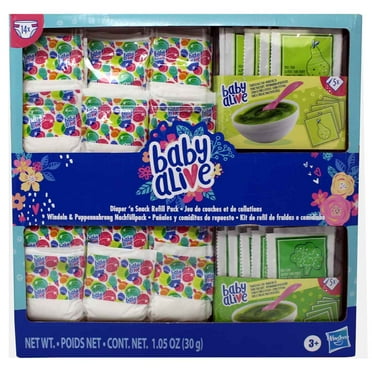 Baby Alive Diaper 'n Snack Refill Pack 14 Diapers 10 Doll Food