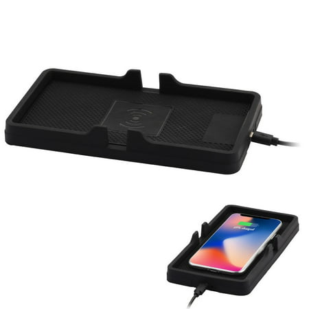 Insten Qi Fast Wireless Charger Charging Pad Car Dashboard Cell Phone Holder Stand for iPhone X XS Max XR 8+ Plus Samsung Galaxy S10 Plus S10 S10e S9 S9+ S8 S8+ Note 8 LG G7 Thinq G6