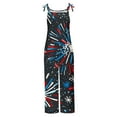 thumbnail image 4 of QATAINLAV Women Loose Fit Wide Leg Jumpsuits Sleeveless Cotton Linen One Piece Pants 2024 Fashion Print Overalls Casual Rompers Going Out Outfits Green S, 4 of 6