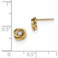 thumbnail image 2 of Primal Gold 14 Karat Yellow Gold Cubic Zirconia Love Knot Post Earrings, 2 of 4