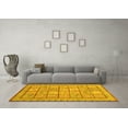thumbnail image 3 of Ahgly Company Indoor Square Abstract Yellow Modern Area Rugs, 7' Square, 3 of 4