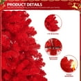 thumbnail image 5 of Tcbosik 7ft Artificial Christmas Tree, Unlit Xmas Pine Tree with 1100 Branch Tips and Metal Stand for Indoor Party Decoration, Red, 5 of 5