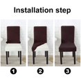thumbnail image 3 of （6 PCS BROWN）Easy-Going Stretch Dining Chair Cover Soft Seat Cushion, Non-Slip Dining Room Chair Cover, Machine Washable, 3 of 5