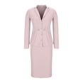 thumbnail image 4 of Y-Sunset Women's 2 Piece Business Suit Set, Peplum Blazer + Bodycon Pencil Skirt, Formal Office Wear for Work, Business & Professional Occasions(Pink/XL), 4 of 4
