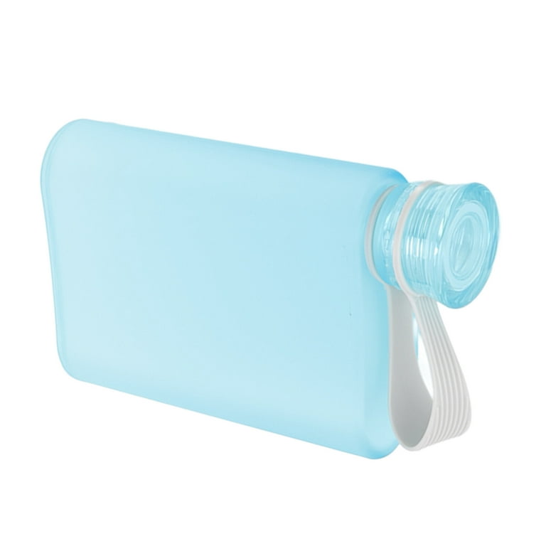 Clear Water Bottle Reusable Slim Flat Bottom Water Bottle Portable Fits  Pockets Water Bottles 