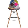 thumbnail image 4 of 2xhome - Set of 2 Multicolor - 29" Seat Height Modern Upholstered Fabric Bar Stool Barstool Counter Stools with backs and armless Natural Legs Wood Eiffel Legs Dowel-Leg, 4 of 9