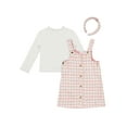 thumbnail image 2 of Little Lass Toddler Girls 2-Piece Jumper Set with Coordinating Headband, Sizes 2T-4T, 2 of 5