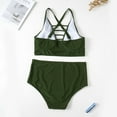thumbnail image 5 of Sngxgn Bikini Set for Women Two Piece Swimsuits High Waisted Cut Out Crisscross Back Tie Bottom(Green,XXXXL), 5 of 7