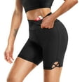 thumbnail image 3 of Nebility High Waisted Biker Shorts Yoga Shorts for Women with Pocket Tummy Control Athletic Shorts Tights(Black 3X-Large), 3 of 6