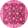 thumbnail image 1 of Ahgly Company Indoor Round Oriental Pink Traditional Area Rugs, 4' Round, 1 of 4