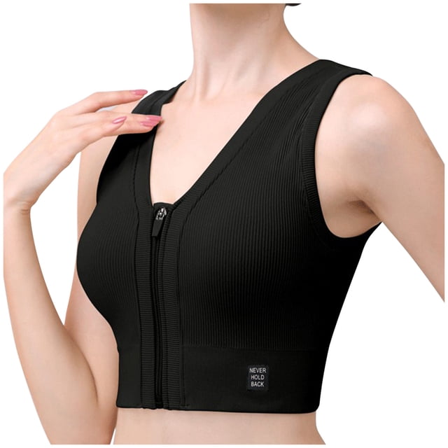 Sujetador deportivo con cremallera frontal, ropa interior sin aros, chaleco de Fitness a prueba de golpes para mujer, ropa interior Fridja nalpqowj35966