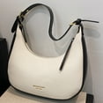 thumbnail image 1 of Women PU Leather Crescent Bag with Inner Pocket Shoulder Bag with Zipper Closure Underarm Bag Solid for Work Travel, 1 of 6