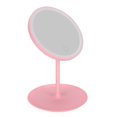 thumbnail image 4 of Espejo de tocador de viaje de cristal de maquillaje redondo con luz LED desmontable USB portátil con base, 4 of 8