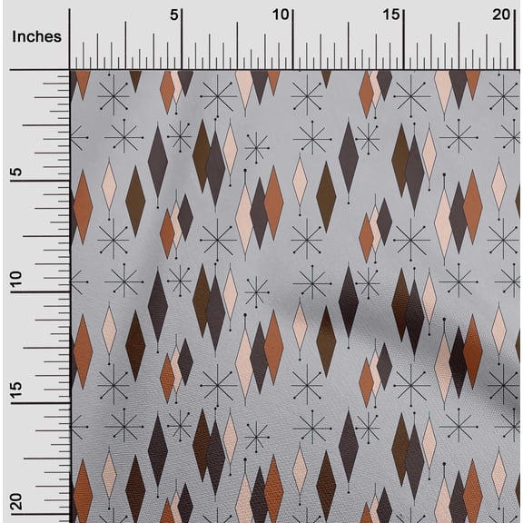 oneOone Cotton Jersey Dark Chocolate Fabric Diamond Geometric Sewing Craft Projects Fabric Prints By Yard 58 Inch Wide
