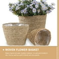 thumbnail image 2 of Canasta de flores tejida a mano planta de paja tejida maceta de planta tejida de interior macizo de flores decorativas, 2 of 6