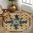 thumbnail image 2 of Large Round Rug 8Ft Washable Non-Slip, Vintage Geometric Circle Area Rugs for Living Room Bedroom, Green Brown Abstract Plaid Checkered Indoor Floor Mats Carpet Runner for Home Decor, 2 of 8