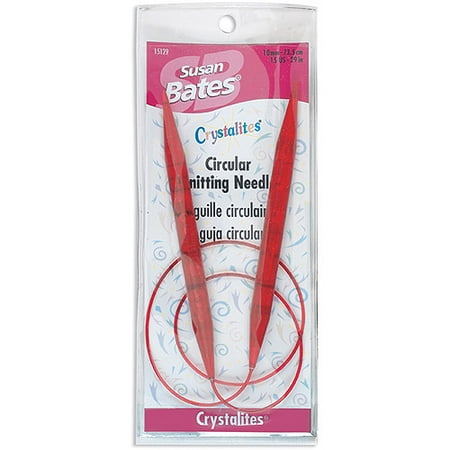 Crystalites Circular Knitting Needle, 29", Size 15, Red
