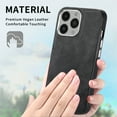 thumbnail image 3 of Nalacover Slim Case for iPhone 12 Pro, Skin Friendly PU Leather Soft Lining Cover, Lightweight TPU Shockproof Plating Buttons Camera Lens Protection Case for iPhone 12 Pro, Black, 3 of 11