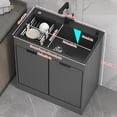 thumbnail image 2 of Stainless Steel Utility Sink with Cabinet, Freestanding Laundry Room Sink, Freestanding Outdoor Sink Cabinet with Pull-out Faucet, Vanity with Storage Cabinets, Suitable for Indoor and Outdoor, 2 of 8