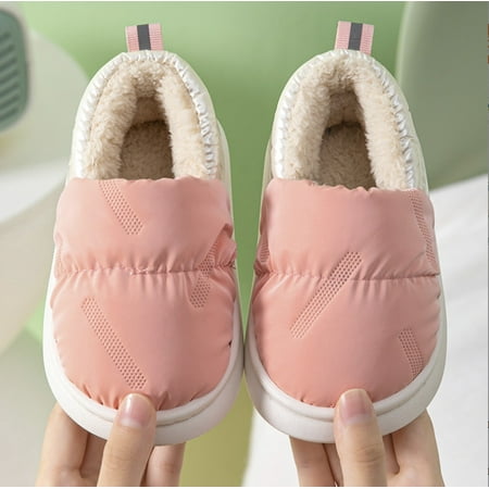 Down Slippers For UnisexWomen Winter Slippers Non-Slip Bathroom Pillow Slippers for Men Furry Warm Slipper House Waterproof Plush Flip Flop Bag Heel Casual Cotton Shoes Loafers