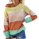 thumbnail image 1 of Jersey de mujer suéter de manga larga con hombros descubiertos y cuello redondo prendas de punto para oficina en casa amarillo M, 1 of 5