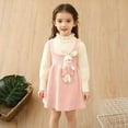 thumbnail image 2 of Levmjia Girls Dress Set 1 - 8 Years Acrylic Soft Pocket Rabbit Floral Trim Knit Sweater Dress Girl Outfit Long Sleeve Cardigan Dress for Kids Girls Clothing, 2 of 8