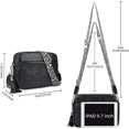 thumbnail image 5 of 1 pieza Bolso bandolera de cuero para mujer con cremallera Bolso bandolera para cámara, 27*7*19 cm, negro, 5 of 5