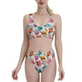 thumbnail image 2 of Picia Skulls and Roses Women's High Waisted Bikini Scoop Neck Swimsuit Two Pieces Bathing Suit-, 2 of 8