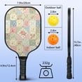 thumbnail image 4 of Pickleball Paddles Set,Pioneer Flower Floral Print Pattern Fiberglass Surface Pickleball Racket Set with 2 Indoor Outdoor Pickleball Balls and Pickleball Bag,Pickle-ball Equipment, 4 of 6