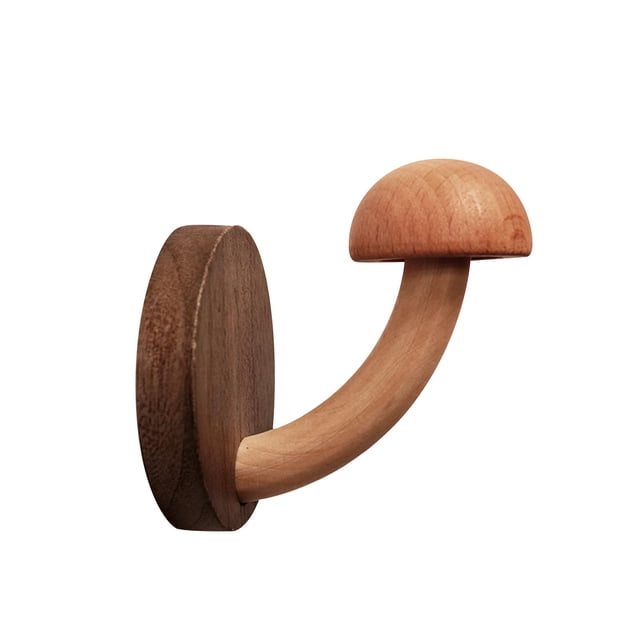 Ganchos de pared de madera, gancho sin perforaciones, perchero para toallas y ropa, perchero de madera para puerta trasera Color de la madera