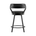 thumbnail image 4 of Weston Home Reinhold Faux Leather Swivel Counter Height Chairs with Metal Legs, Set of 2, Black, 4 of 7