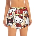 thumbnail image 4 of Lsque Sanrio Printed Women's Running Shorts with Liner Pockets,Elastic Quick Dry Workout Athletic Gym Yoga Shorts,Womens High Waist Shorts-Small, 4 of 9