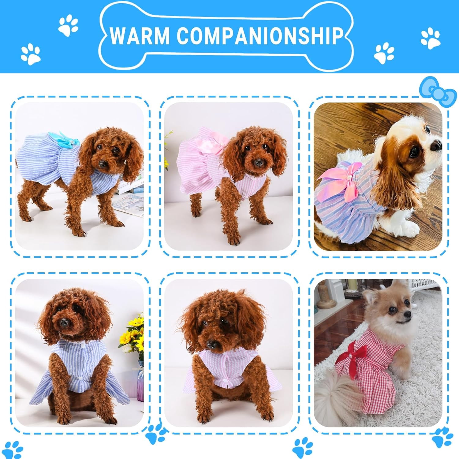 XiHAMA Dog Dresses, Fashion Pet Dog Clothes, Striped Mesh Puppy Dogs Princess Dresses