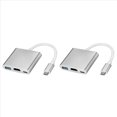 thumbnail image 1 of 2X Convertidor de Cable Adaptador Tipo C para Adaptador Multipuerto AV Digital USB-C MJ1K2AM / una y USB FW3, 1 of 5