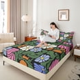 thumbnail image 3 of Homewish Colorful Boho Floral Bed Sheets,Vintage Daisy Flowers Full Size Sheets,4-Piece,1 Flat Sheet, 1 Fitted Sheet and 2 Pillowcases, 3 of 6