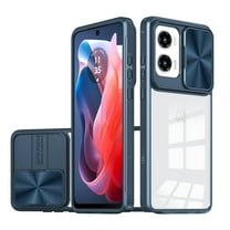 for Motorola Moto G Stylus 5G 2024 Case, Shockproof Rugged Motorola Moto G Stylus 5G 2024 Phone Case, with Sliding Camera Cover, Drop Protection Crystal Clear Back Case Clear, Navyblue