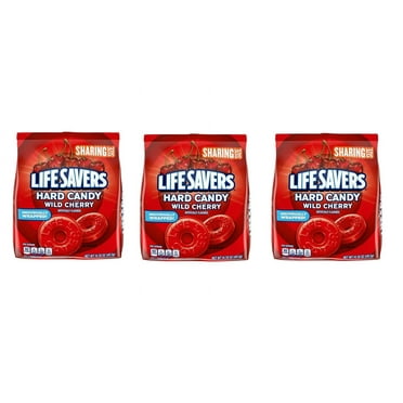 LifeSavers Hard Candy Wild Cherry - 3 Pack - Sharing Size 14.5 oz bags - Individually Wrapped Candies - Easy to Share - Kept Fresh For Your Convenience