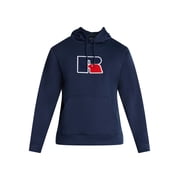 Russell Athletic Mens Pullover Hoodie with Flocked Logo Patch, Sizes S-2XL