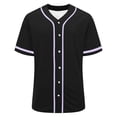 thumbnail image 2 of Hurxie Plain Blank Baseball Jerseys for Men Women Adult Hip Hop Hipster Button Down Shirts Sports Uniforms Outfits Black,L, 2 of 6