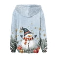 thumbnail image 6 of Women's Fashionable Casual Zippered Hooded Sweatshirt Jacket with Christmas Print and Drawstring, Furry Plush for Winter,Light Blue,S, 6 of 6