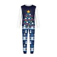 thumbnail image 6 of Family Christmas Pajamas Matching Sets, Christmas Tree Print Navy Tops with Fair Isle Snowman Pants, Long-Sleeve Crew Neck Loungewear Sleepwear for Couples, Women, Men, Kids and Baby, 6 of 6