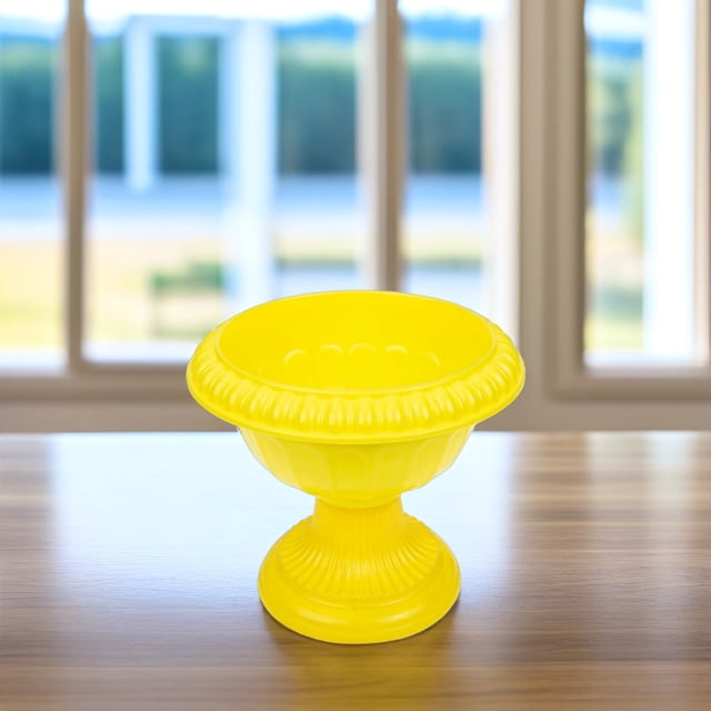 ELAYARD 4Ud Jardineras Columna Romana En Plástico Amarillo Para Jardín Y Ceremonia